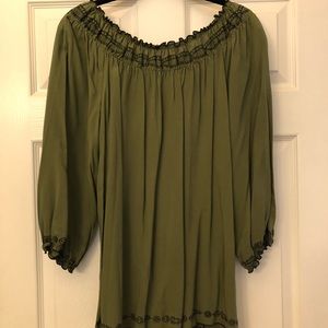 Embroidered tunic blouse